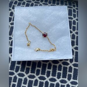 David Yurman Garnet & Diamond Yellow Gold Bracelet